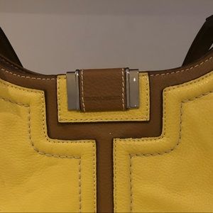 Tignanello Handbag Yellow and Camel